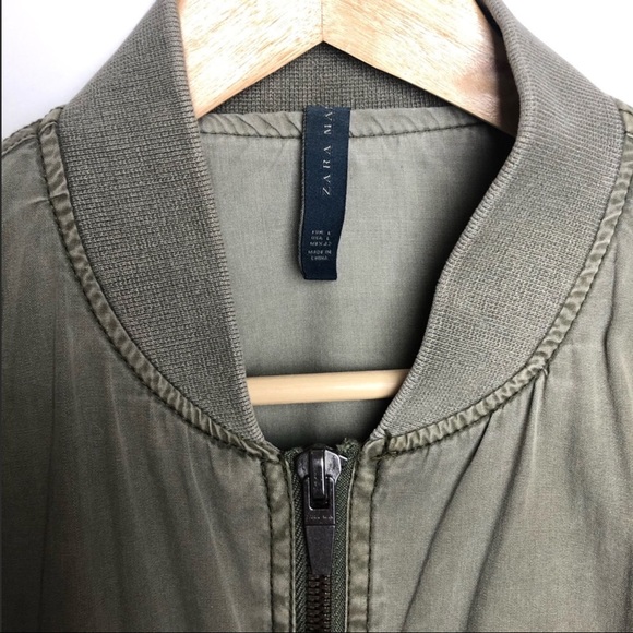 zara olive bomber jacket